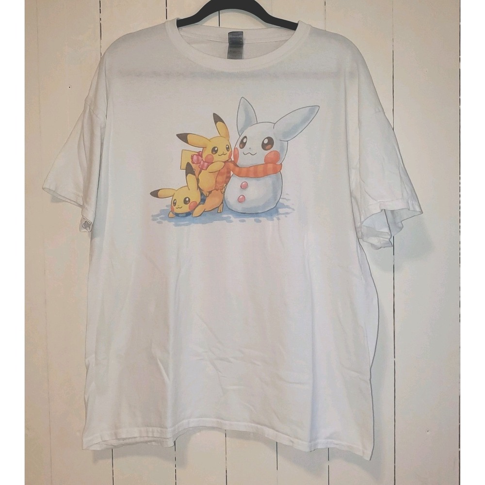 Vintage Pokémon Christmas Winter T Shirt  Holiday XL Extra Large White
